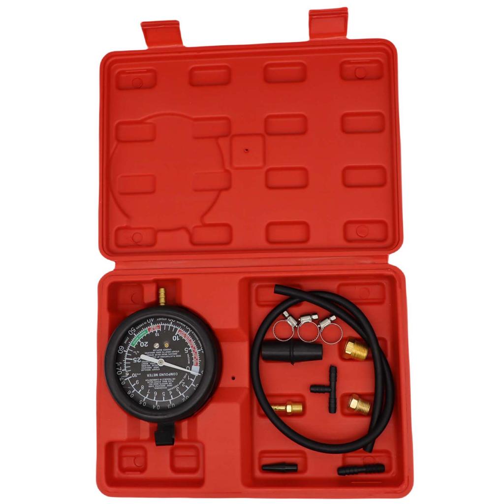 Automotive Cylinder Tester Kit Vacuum Gasoline Engine Compression Meter Pressure Gauge With Adapter