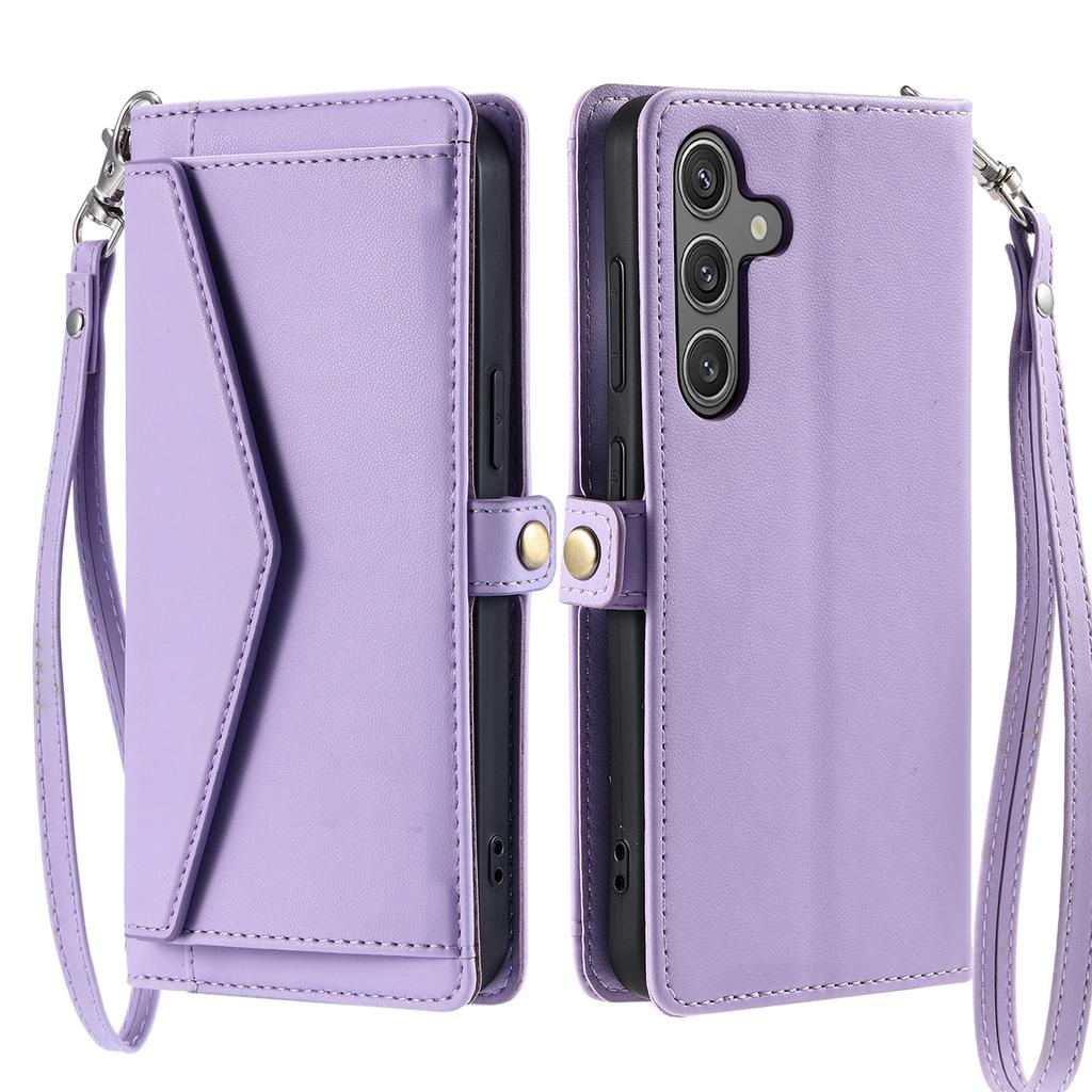 For Samsung Galaxy A26 5G Leather Case with Wrist Strap Wallet Stand Phone Cover