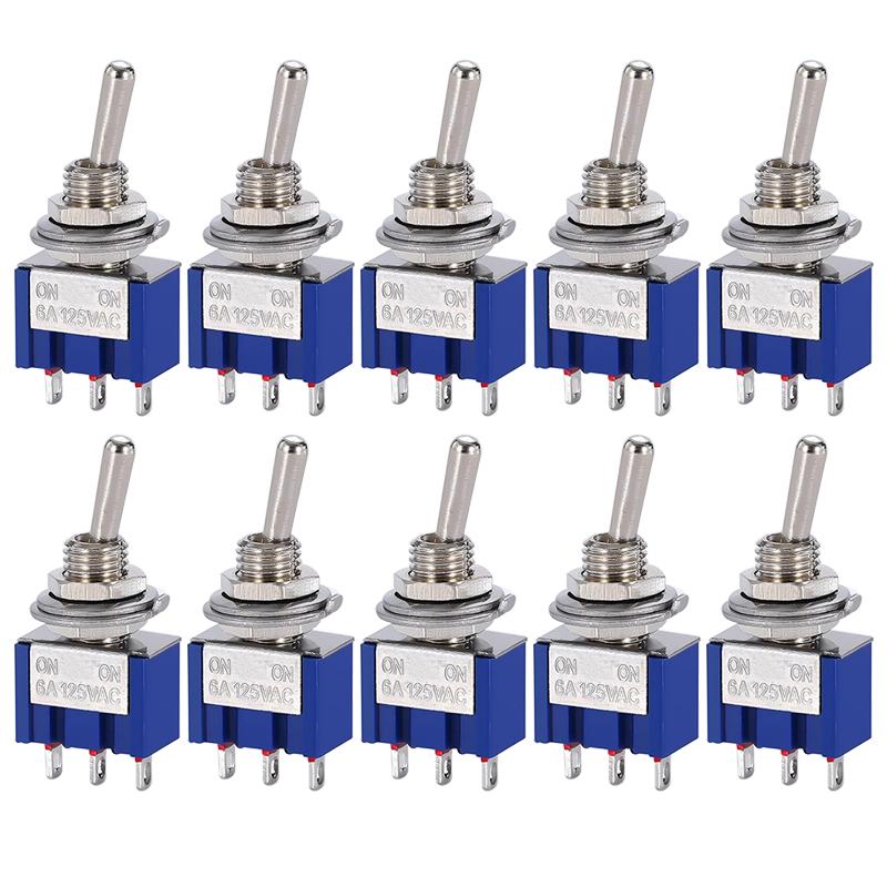 10pcs ON-OFF-ON / ON-ON Miniature Toggle Switches Mini MTS-102 103 202 203 Power Button Switch Car