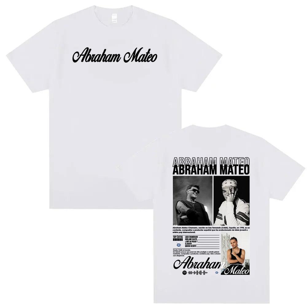 Rapper Abraham Mateo Album 2025 Tour Merch Tshirt Men Women Retro High Street Short Sleeve T Shirts Fashion 100 Cotton T Shirt