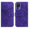 For Infinix Hot 12 Mobile Phone Leather Case TCL 40SE Frosted Sunflower Card Holder Protective Case