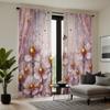 2 Pieces of HD Digital Pink Tie Princess Style Flower Curtain Home Decoration Style Decoration Living Room Bedroom Wear Rod Curt