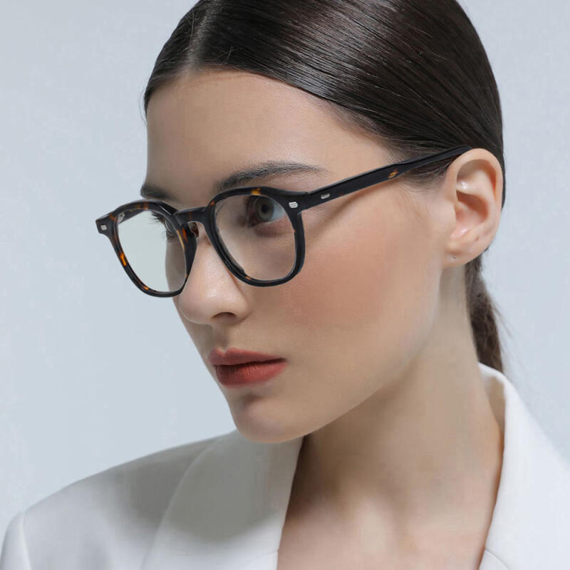 NN044 Acetate Full Frame Horn-Rimmed Glasses C2 Havana