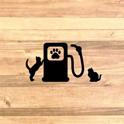 [Cat Lovers / Cat Items] Cute 2 Cats Sticker Sticker Sticker [Gift for Your Car] (Black)