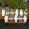 20 Pcs Mini Ghost Ornaments Sitting Ghost Miniatures Halloween Screaming or Smiling Ghost Decorations for Flower Pot Bookshelf Windowsill Edge