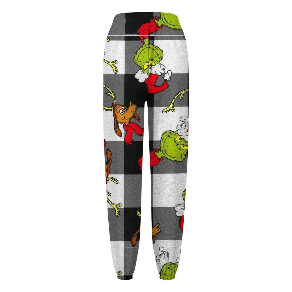Women's Fashion Sport Printed Drawstring Pocket Casual Sweatpants Pants