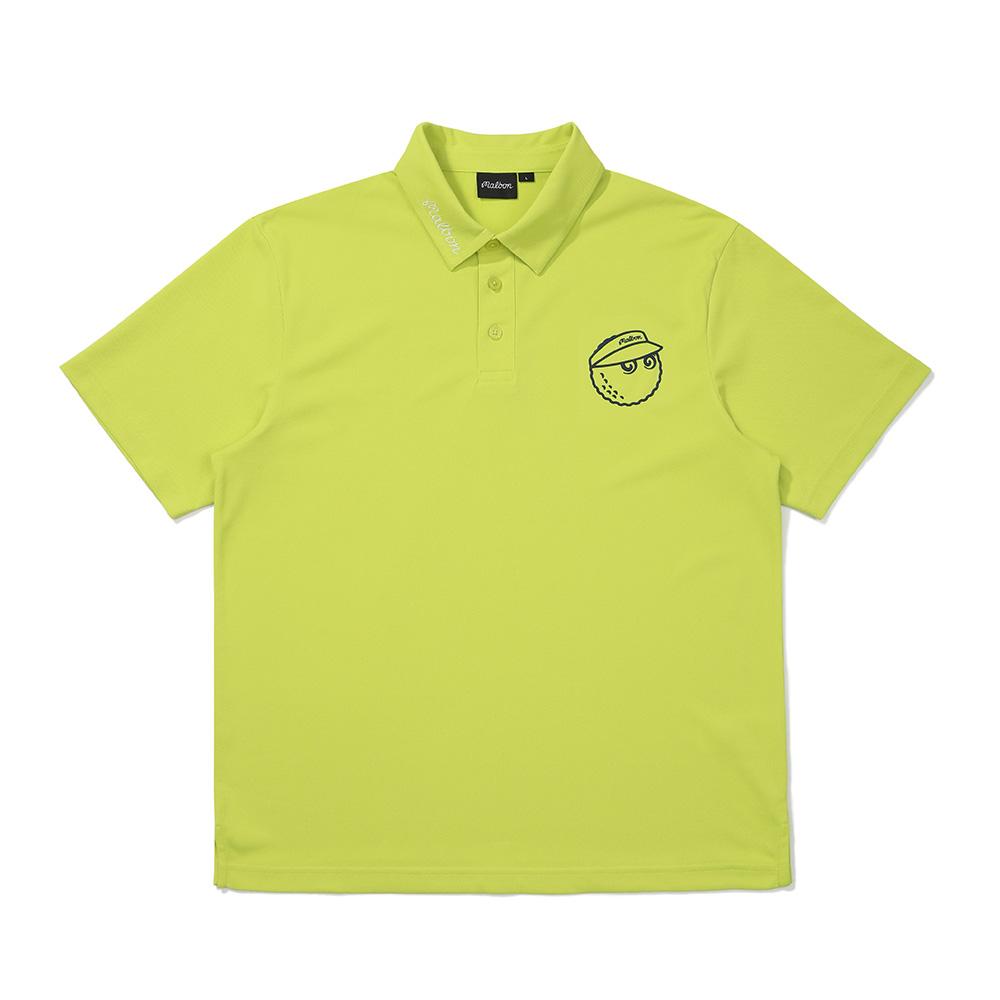 MALBON GOLF Bucket Polo Pique T-Shirt Lime (Man)