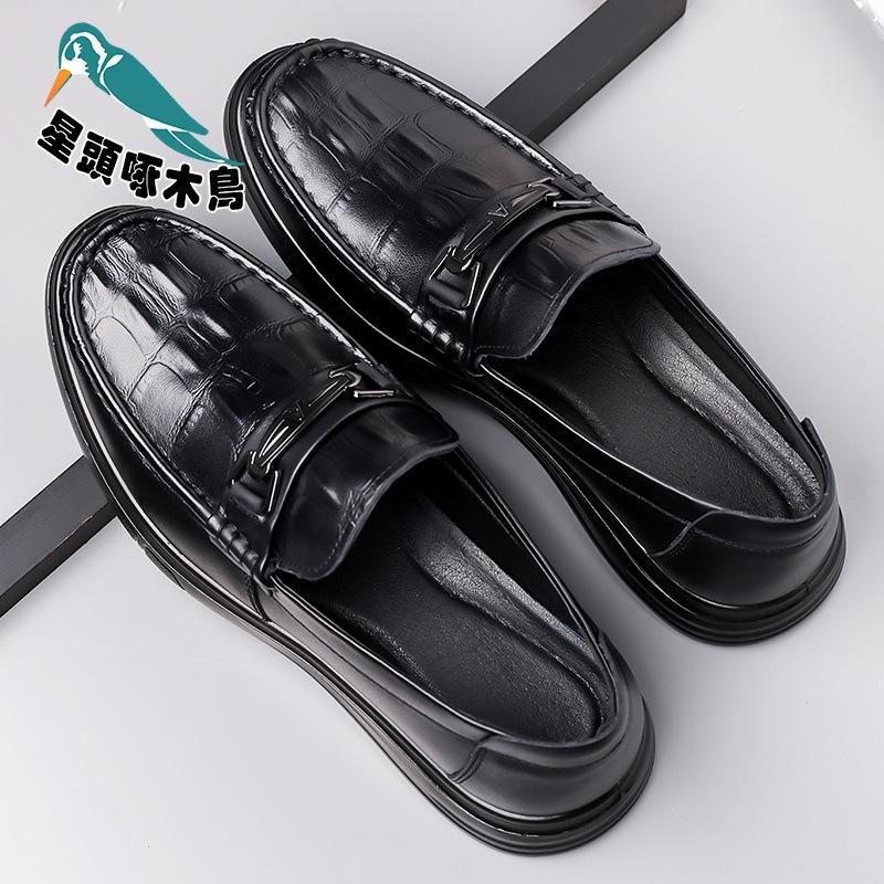 Spring Men's Leather Shoes Business Dress Commuter Work Shoes Men's Suit Groom Knot Leather Shoes