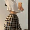 Spring Summer Latest Korean Loose Students High Waist Thin Plaid Pants Wide Leg Pants Casual Straight Pants Streetwear