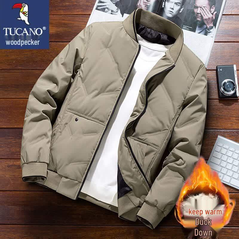 TUCANO Men s Thickened Stand Collar Baseball Down Jacket 3XL хаки