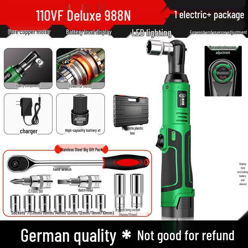 90° Rechargeable Lithium Battery Ratchet Wrench for Auto Repair