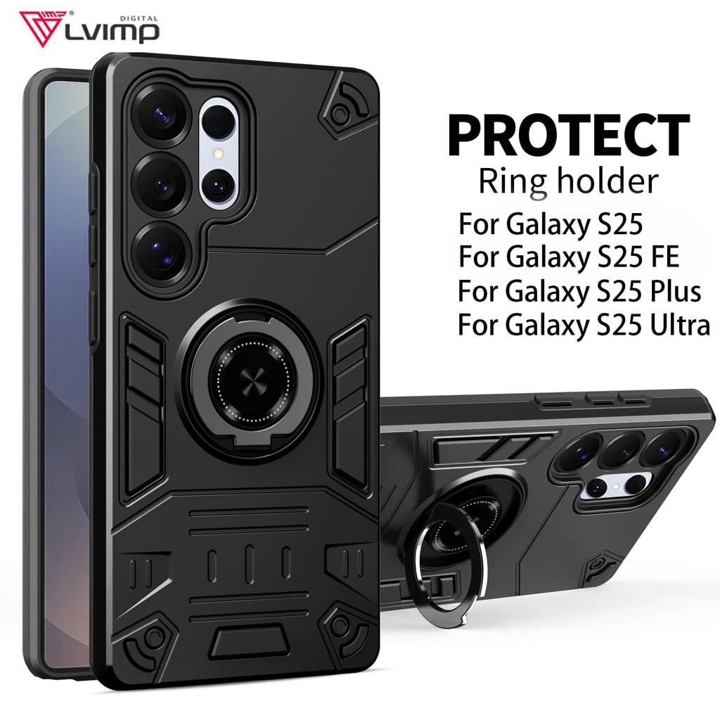 Für Samsung Galaxy S25 Ultra S25+ Hülle Für Samsung S25Plus S25Edge S25FE Panzer Stoßfest Ringständer Halter Schale Coque Fundas