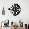 Vinyl Record Tableware Wall Clock Retro Art Style Wall Decoration Silent Wall Clock Simple Home Living Room Bedroom Clock