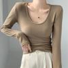New Arrivals Open Run Women Semi Sheer Basic Long Sleeve T shirT