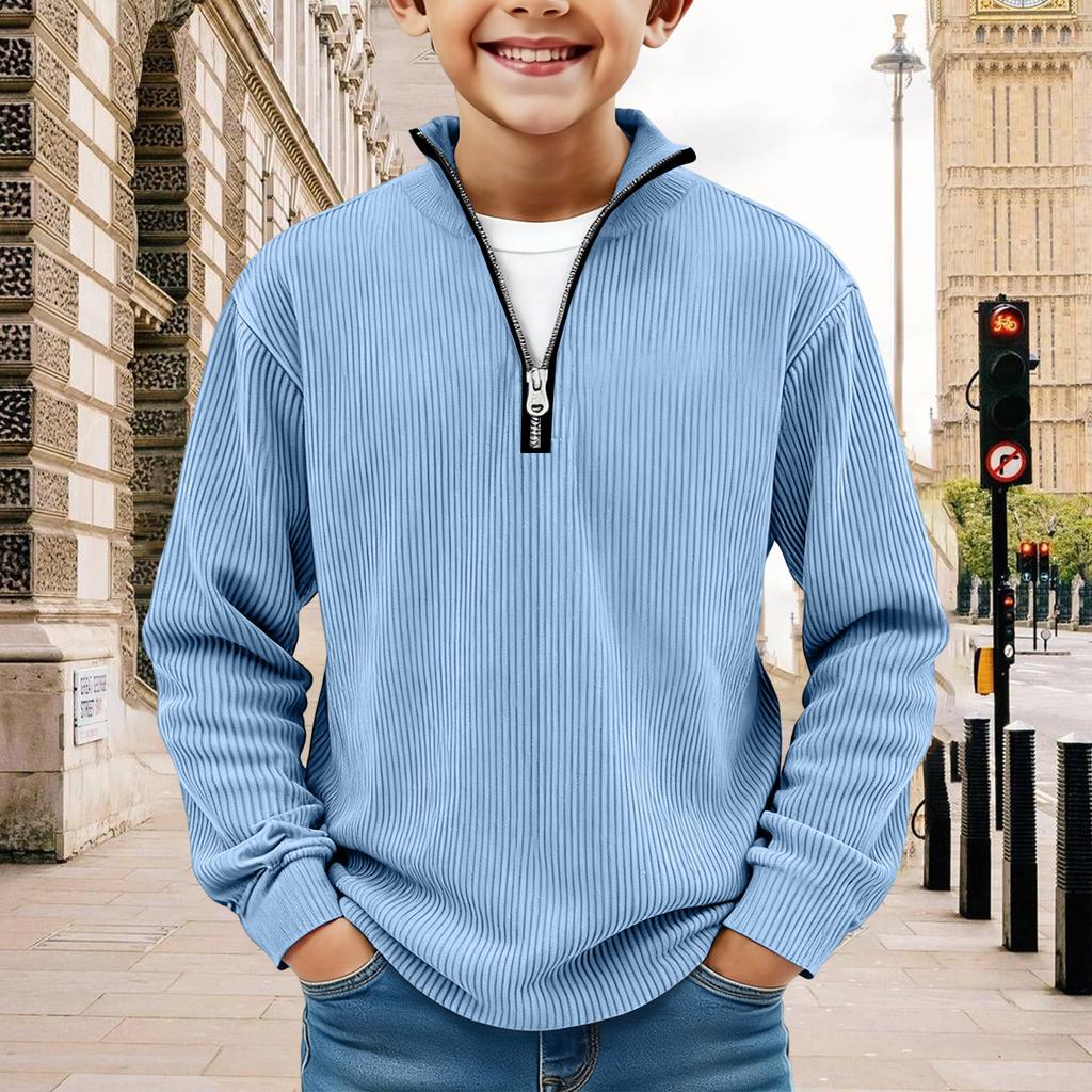 Kids Sweatshirt Boys Long Sleeve Shirts  Soild Casual Pullover Shirt Outdoor Fall Clothes For Teen Boy