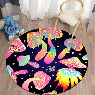Fantasy Mushroom Round Carpet Home Living Room Children's Bedroom Carpet Soft Non Slip Floor Mat