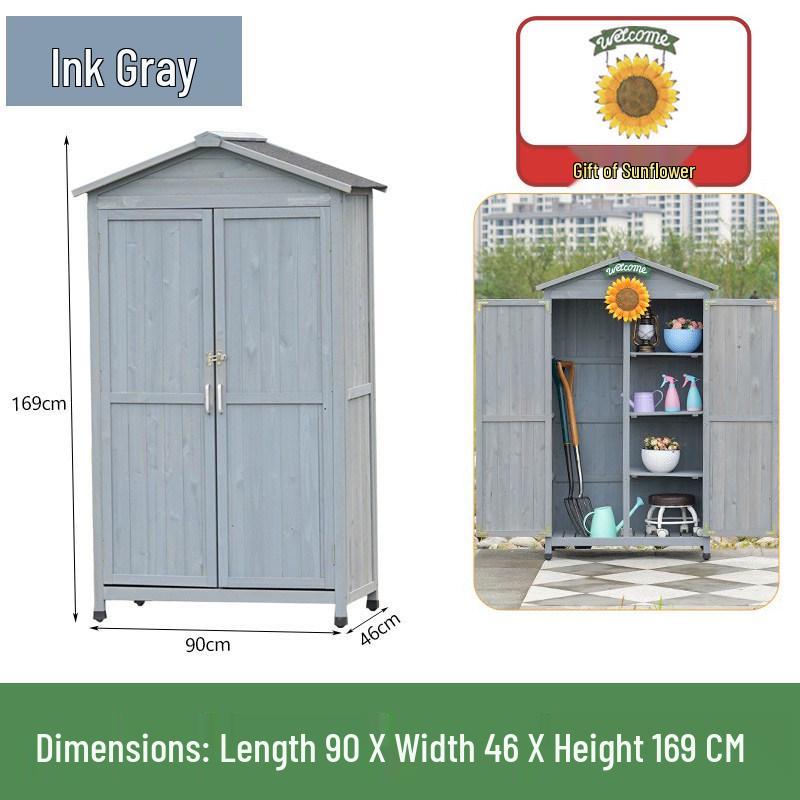Outdoor Anti-Corrosion Solid Wood Garden Storage Cabinet with Sun Protection
