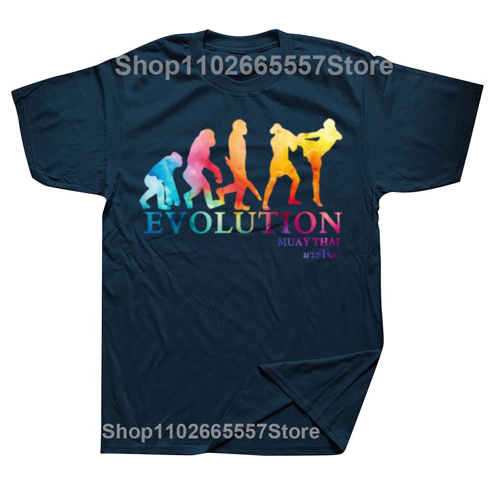 

Funny Muay Thai Boxinger Evolution Graphic Tshirts Unisex Women Fashion Casual Tshirt 100 Cotton Krav Maga Martialer Art T Shirt S