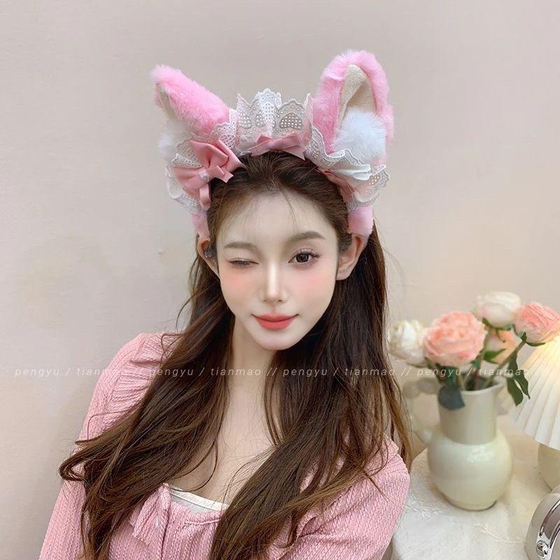 

Лолита Кружево Бант Животные Ушки: Ободок горничной с лисой и кошкой