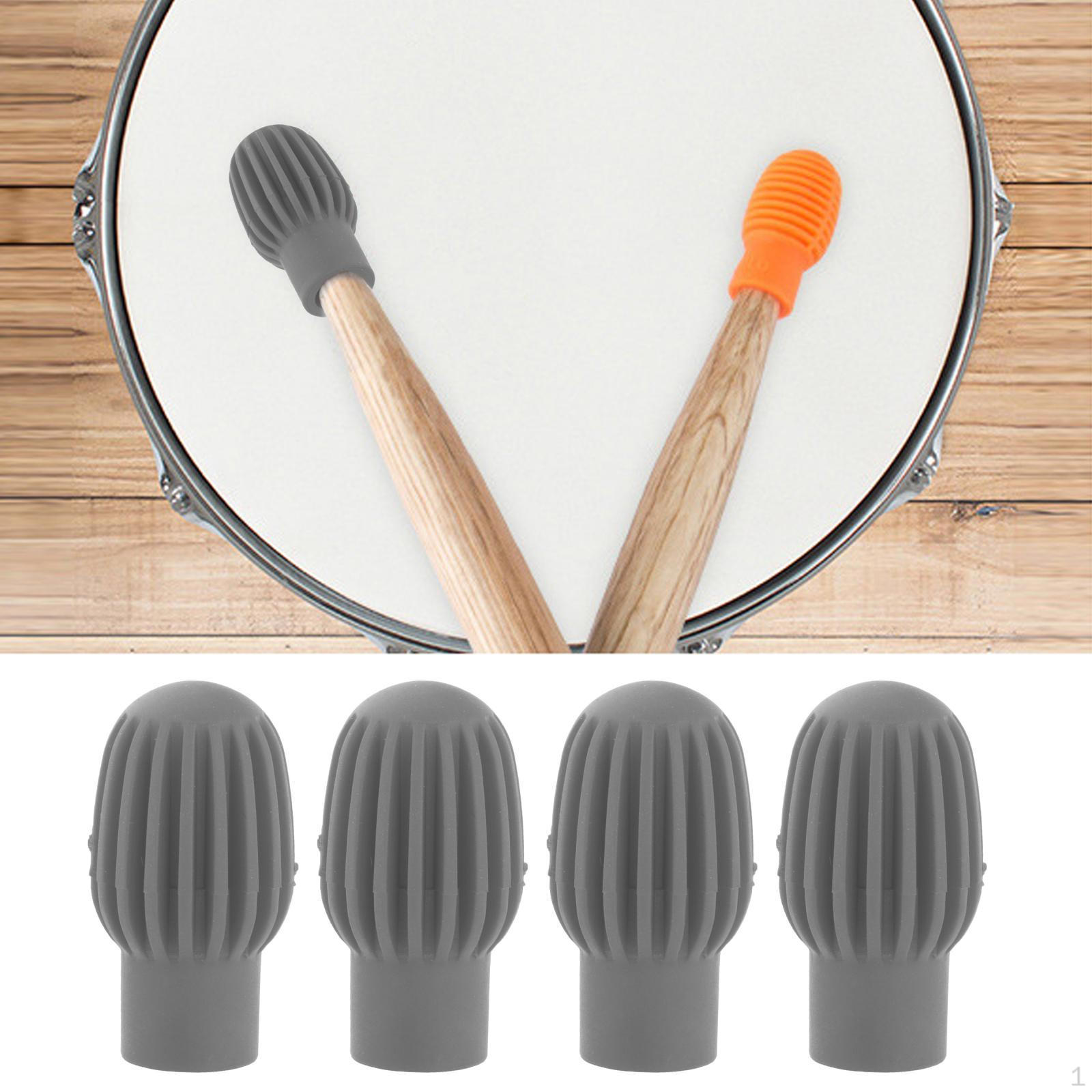 4 комплекта демпферов для приглушения барабанов, силиконовых бесшумных перкуссионных деталей, запасных частей для аксессуаров серый