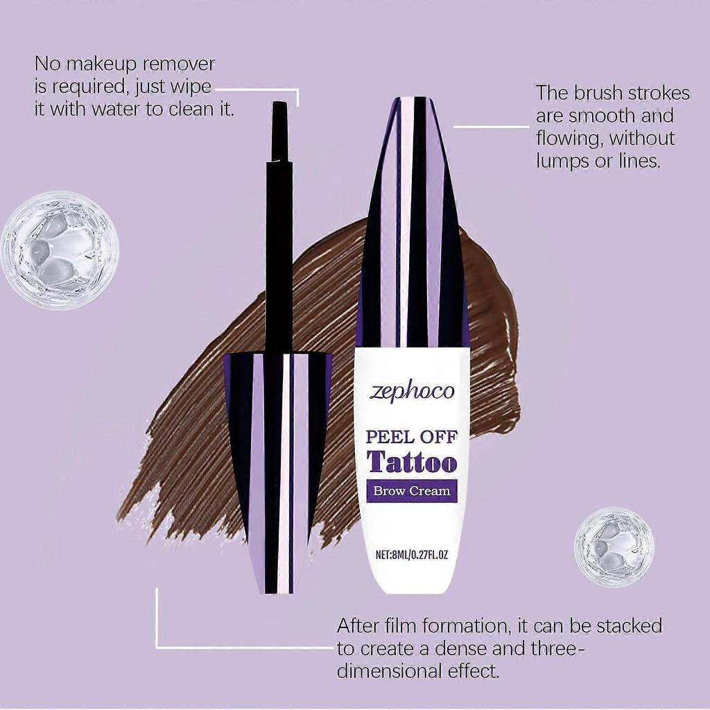 Zephoco Brauner Abreißbarer Flüssiger Augenbrauenstift Natürlicher Haarfluss Extrem Dünne Pinselstriche Langanhaltend Kein Make-up Fixierer