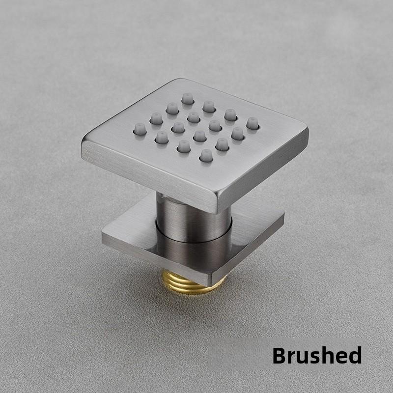 Chrome Black Brass Body Sprays Square Shower Spa Massage Body Jets Golden Concealed Shower Spray Head Faucet Accessory