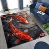 Luxurious Lucky Koi Fish Yin Yang Carp Cartoon Rug for Bedroom Living Room Sofa Home Doormat Decor,Large Kids Non-slip Floor Mat