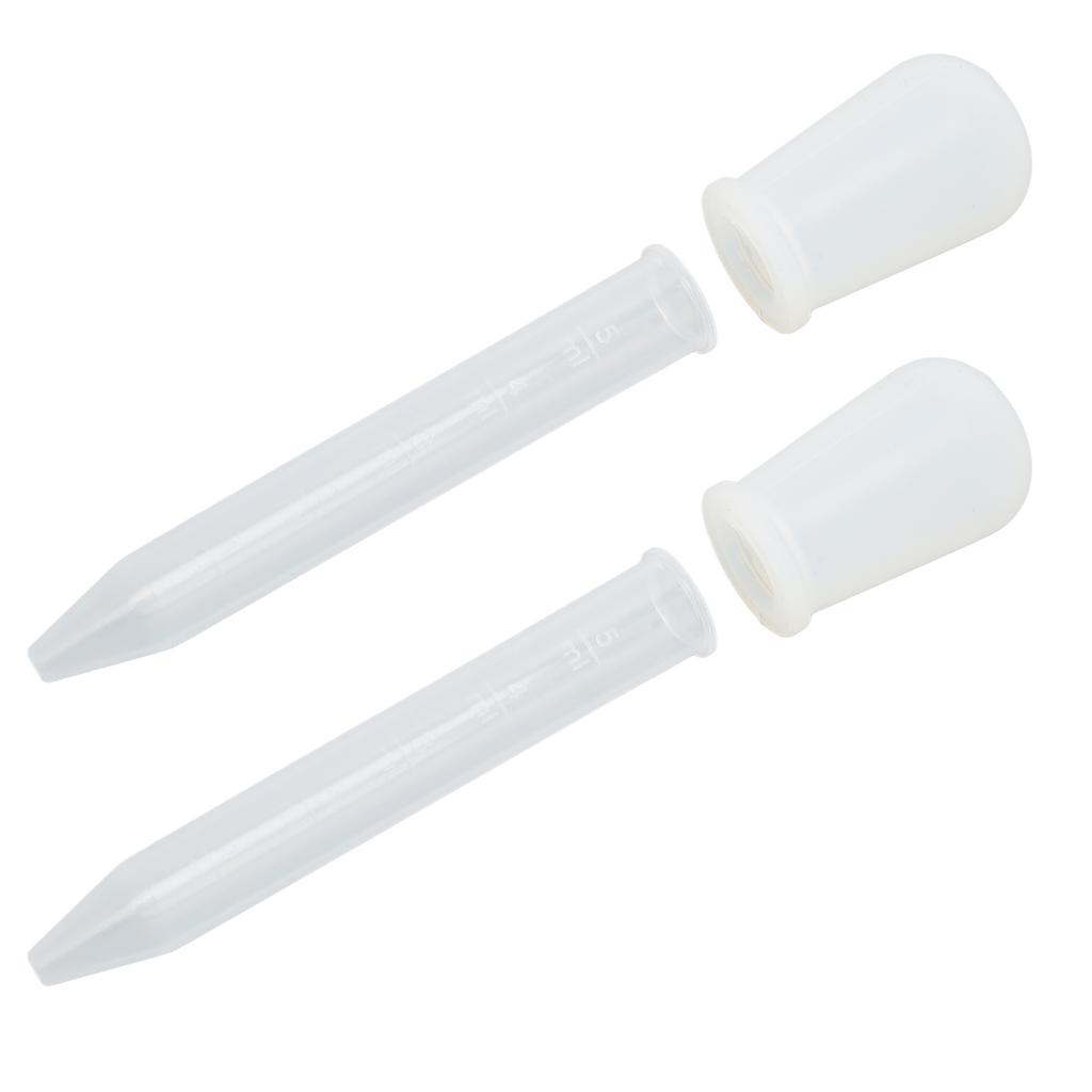 2pcs Liquid Dropper 5ml Capacity Safe Reliable Light Weight Compact Portable Pipettes for Scientific ExperimentsWhite