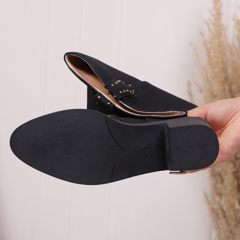 Fashion Tall Retro New Knight Riveted Boots Women's Boots Niche Hot Mid-heel