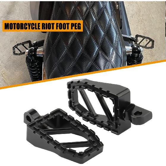 Motorcycle Foot Pegs Riot-Style Footrest Male Mount Pedals for Harley Dyna Low Rider Street Bob Sportster 883 Touring Road King Street Glide (Black)