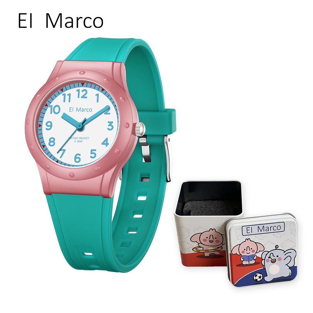 Marco Quartz Unisex Children's Sports Watch - Simple, Stylish, Waterproof with Color Block Design for Students