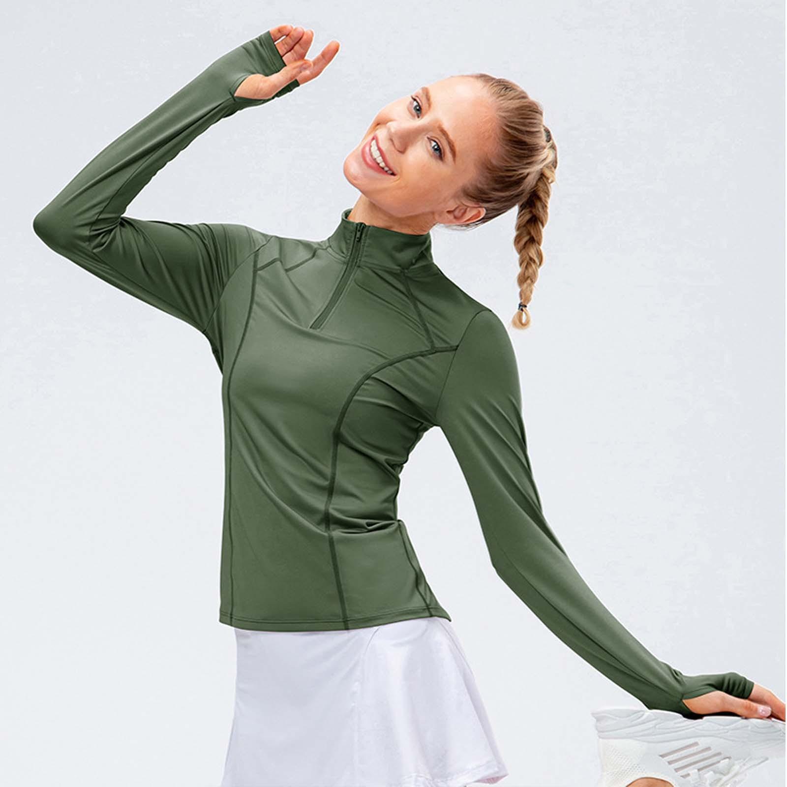 

Женская осенне-зимняя одежда для йоги, одежда для фитнеса с длинными рукавами, спортивный тонкий топ с половиной молнии для бега, тренировок XXL