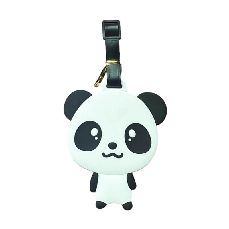 Suitcase Label Cartoon Pattern Luggage Baggage Backpack Soft Label with Strap Name ID Address Card Baggage Identifier