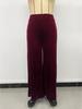 2025 Summer European & American High-Waist Velvet Wide-Leg Pants for Women