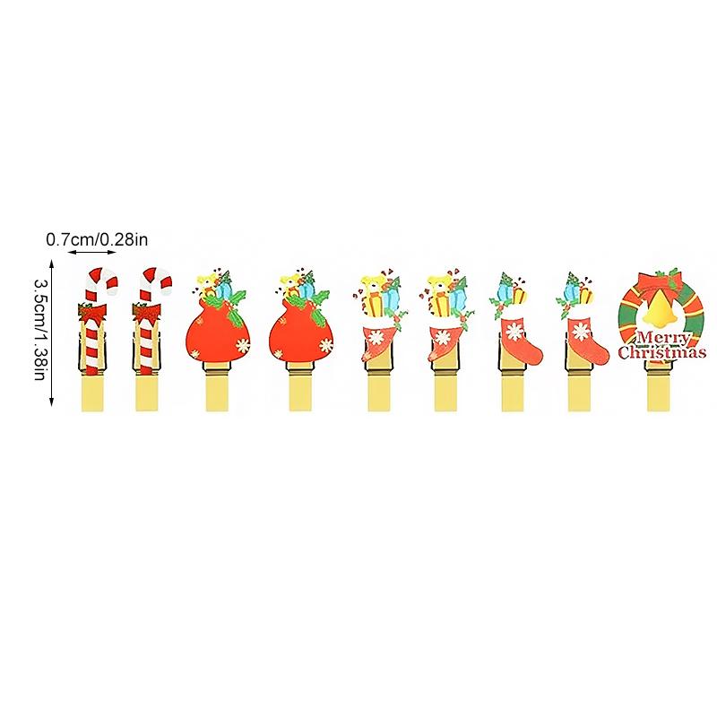 Cartoon Photo Display Decorated Odorless Christmas DIY Festive Atmosphere Gift Embellishment Wooden Clip Creative