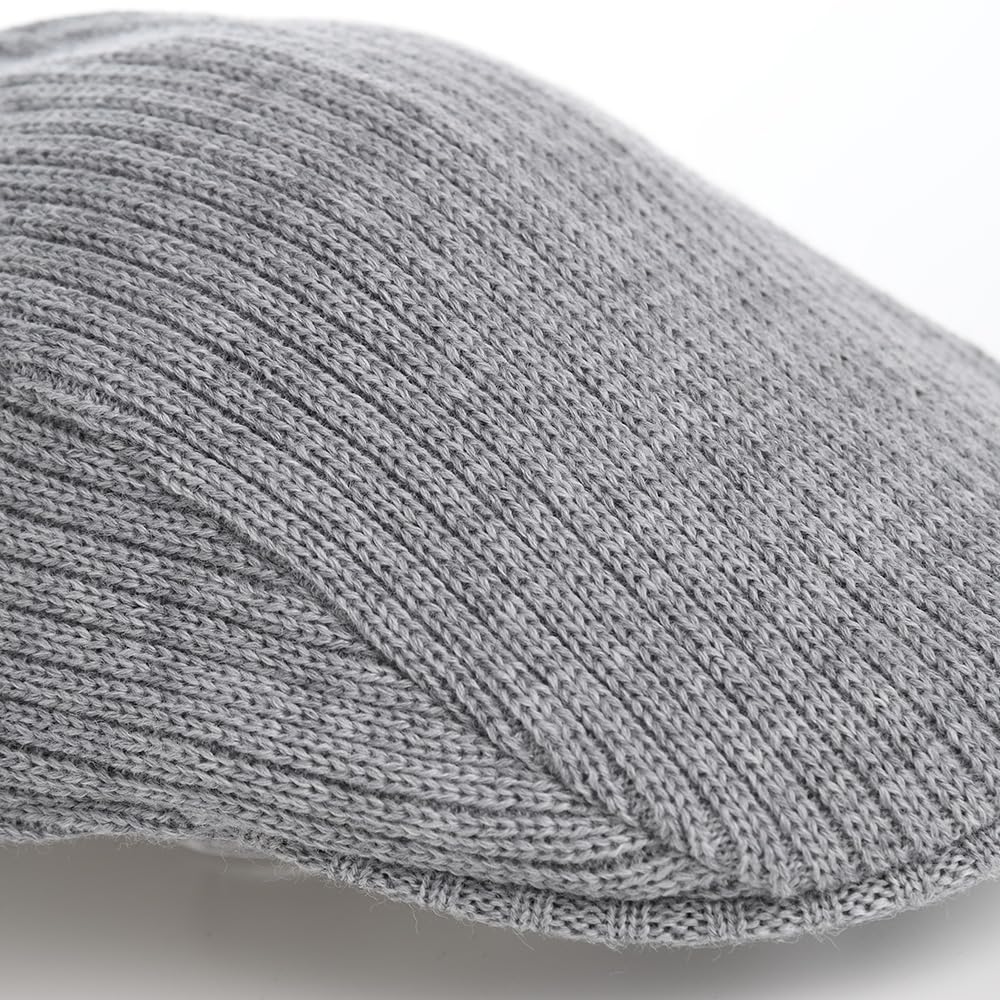LACOSTE Rib Knit Hunting Cap for Men and Size Women, Gray, F, L1284, lwh1284-grey-F