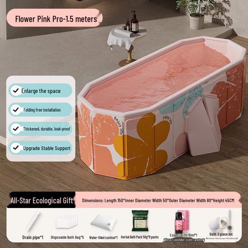 Foldable Full Body Bath Tub for Adults & Couples - Compact Household Bath Basin & Children's Sitz Bath