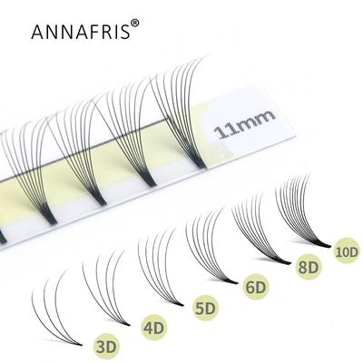 4D Krátká stopka Premade Russian Volume Fans Prodlužování řas C/D Curl umělé norkové řasy