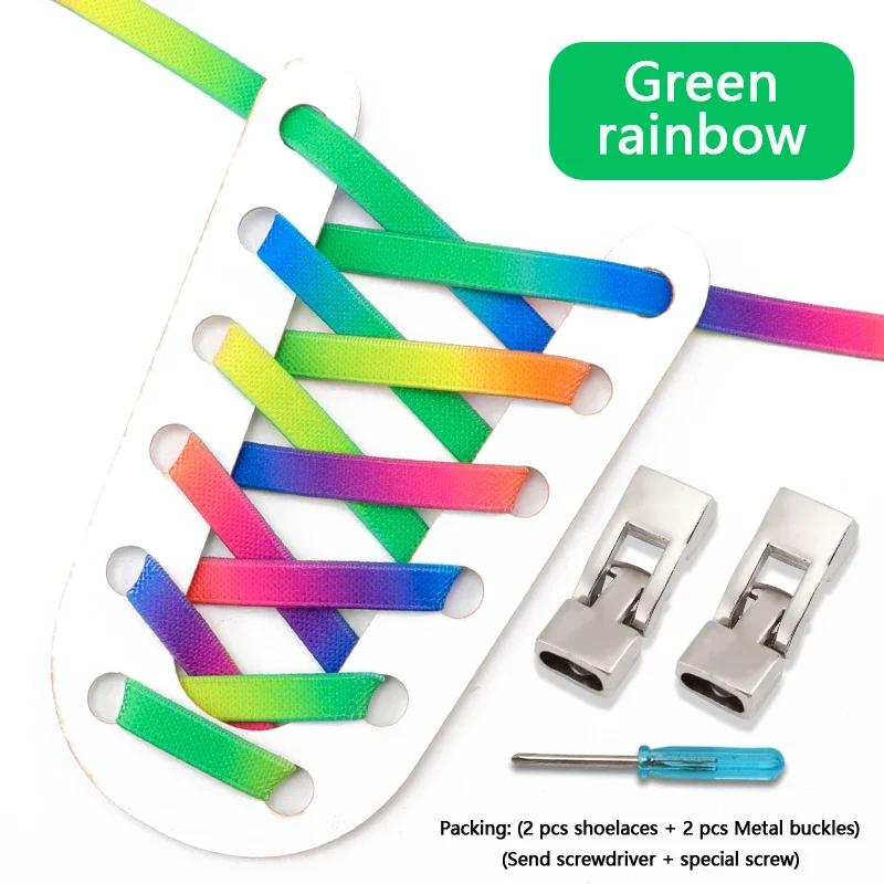 No Tie Shoe Laces Metals Croos Locks Elastic Shoelaces for Sneakers Fashion Convenient Lazy Shoes Lace Accessories 1 Pair