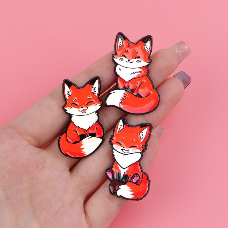 Süße Fuchs Emaille Pins Metall Brosche Rucksack Hut Tasche Kragen Revers Abzeichen Schmuck Sammlung Geschenk