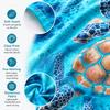 Ocean Sea Turtle Towel Flat Print Teal Blue Bath Towel Quick Dry Microfiber Beach Towel for Swim Pool Summer Vacation Gift