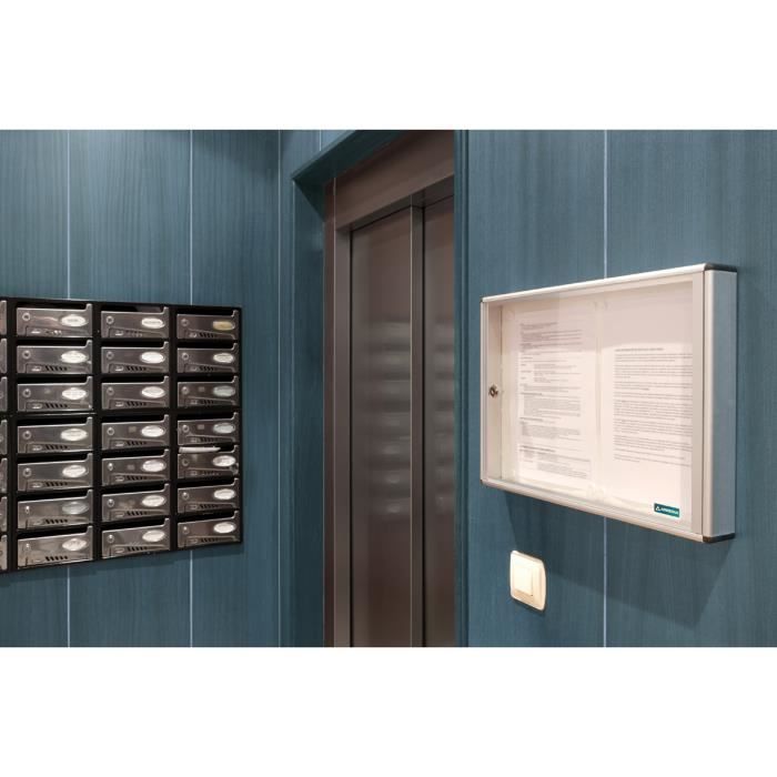 Panneau D'affichage - ARREGUI - PAN42 - Serrure À Clé - Fond Aimanté - 2 X A4 Argent