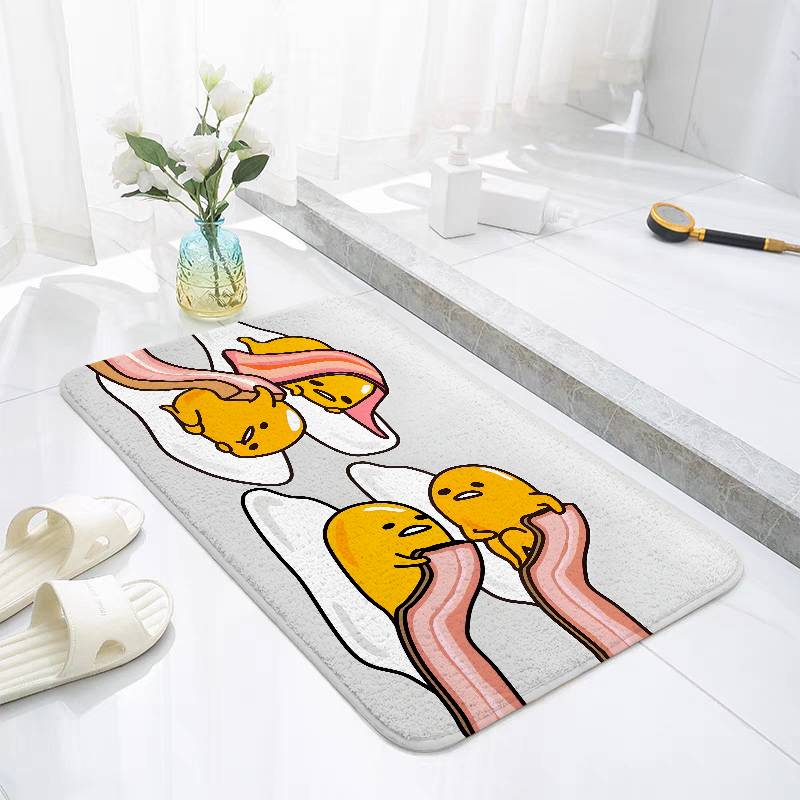 Cute Gudetama Floor Mats Home Laundry Rug Carpet For Living Room Decor Lounge Area Anti-slip Foot Mat Entrance Doormat