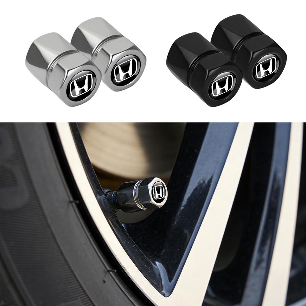 Car Accessories 4Pc Metal Alloy Wheel Tire Valve Caps Stem Case For Honda Civic FIT Accord Prelude CRV 5th City CRZ CRX Jazz HRV