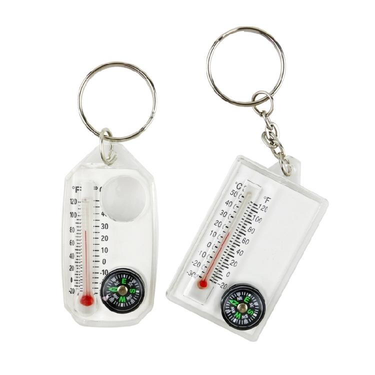 

Small Compasses Thermometer Keychain, Mini Pocket Sized Keyring Gear for Camping 1