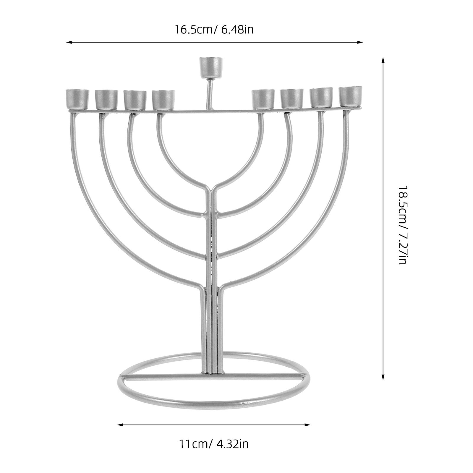 

Hanukkah Menorah Candle Holder 9-Branch Pillar Candle Stand Tabletop Religious Candlestick Ornament For Je Festival Decor синій