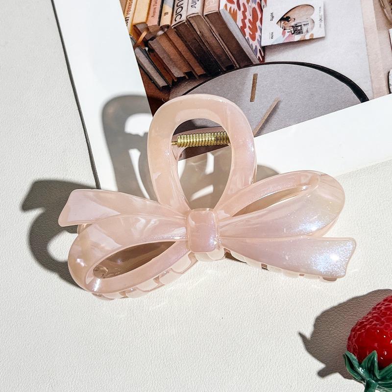 Jelly-colored Bow Back Head ClawLarge Hair Claw Updo Shark Clip Hair Accessory