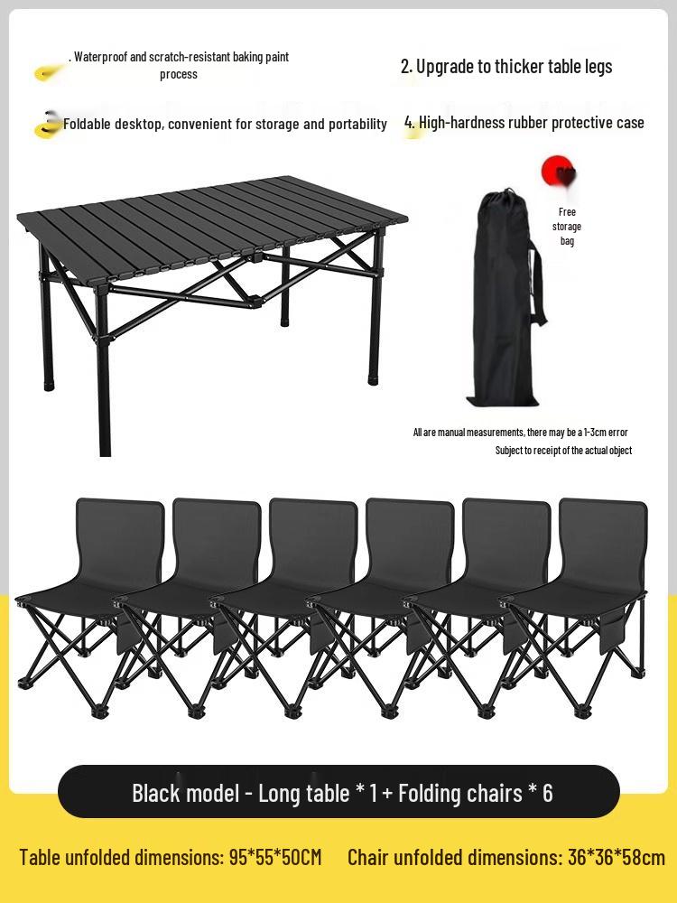Portable Folding Table and Chair Set for Camping, Picnics, Beach, Barbecue, Car, or Sketching