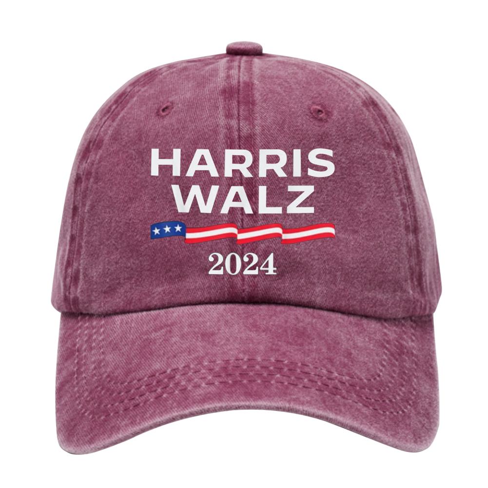 

Бейсбольная кепка Harris Walz, потертая хлопковая кепка с регулируемой высотой, бейсбольная кепка Harris 2024, модная кепка дальнобойщика для мужчин и женщин вино красного