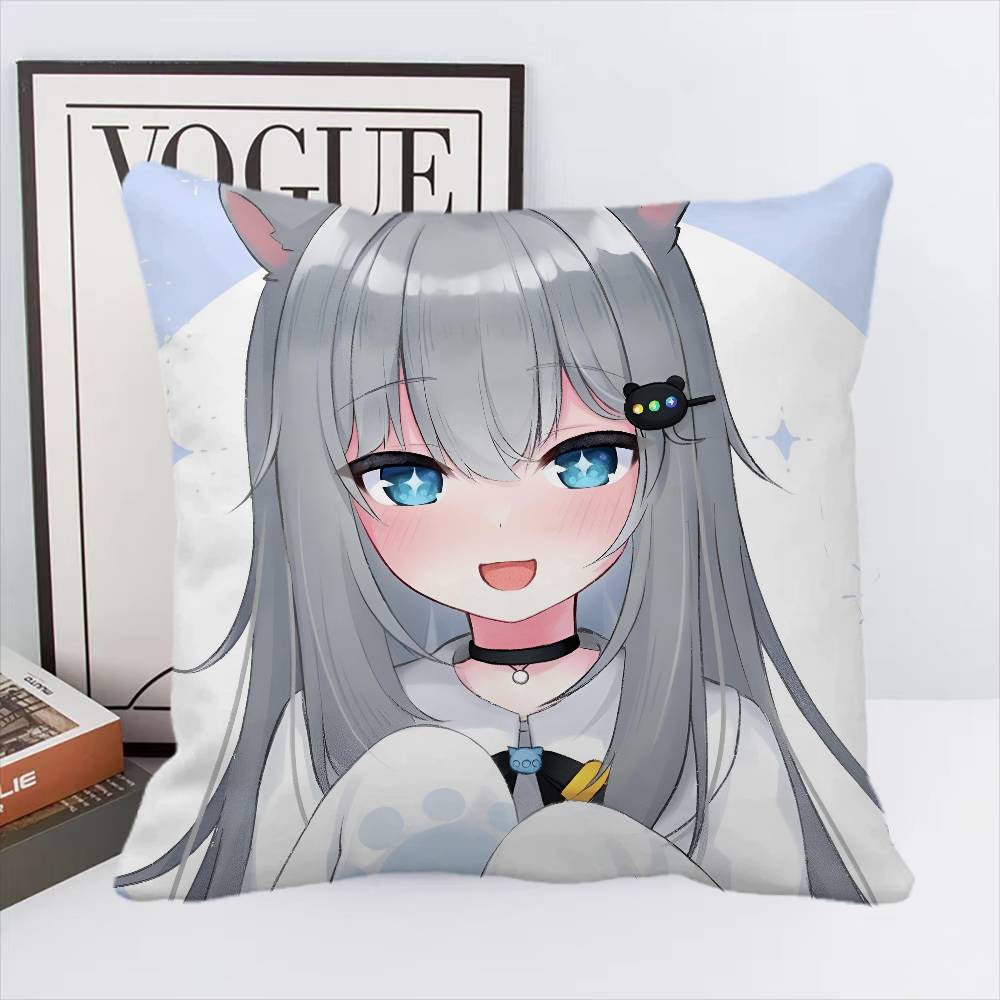 Cute NNachoneko Anime Girl Pillow Case Square Pillow Bedroom Sofa Leisure Comfort Cushion Car Home Decoration